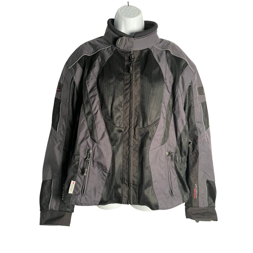 Olympia Moto Sports Mesh Tech Jacket Women’s Large Black Gray Motorcycle Gear